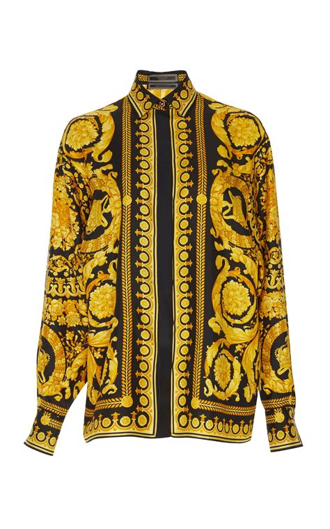 versace baroque sweatshirt|Versace barroco print silk shirt.